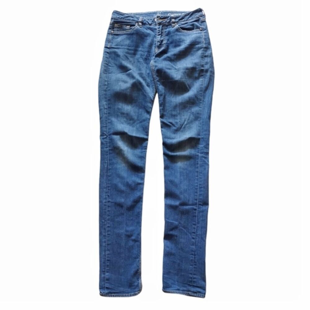 NY & CO Low Waist Blue Jeans Stretch Denim Size 2 Tall Juniors Petite Skinny
